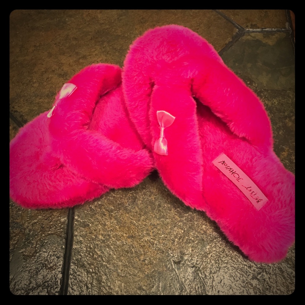Betsey Johnson Fuzzy Flip Flops